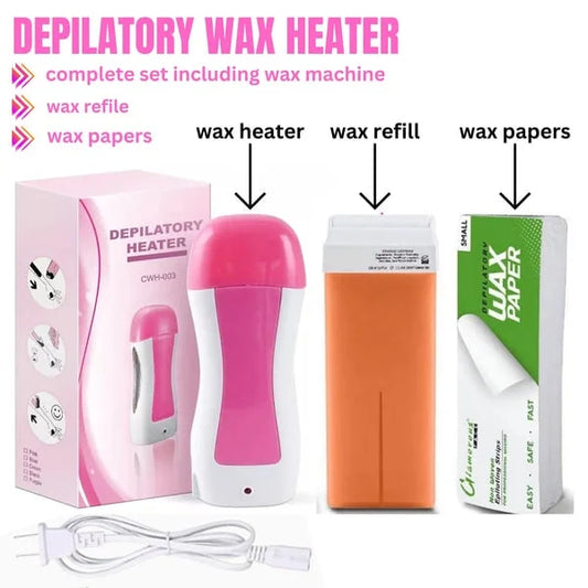 3 In 1 Wax Depilatory Refill Machine With Roller Wax